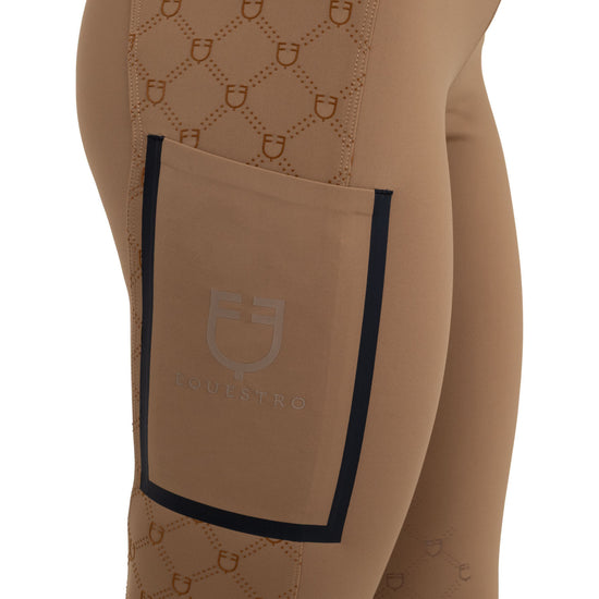 Leggings donna vita alta in tessuto tecnico monogram