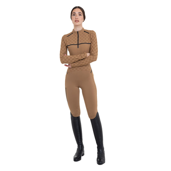 Leggings donna vita alta in tessuto tecnico monogram