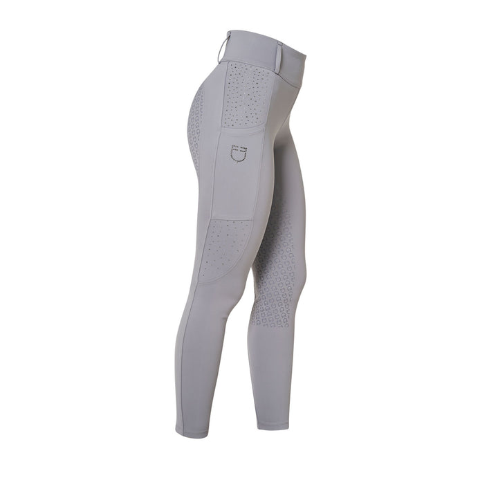 Leggings donna vita alta con passanti e strass