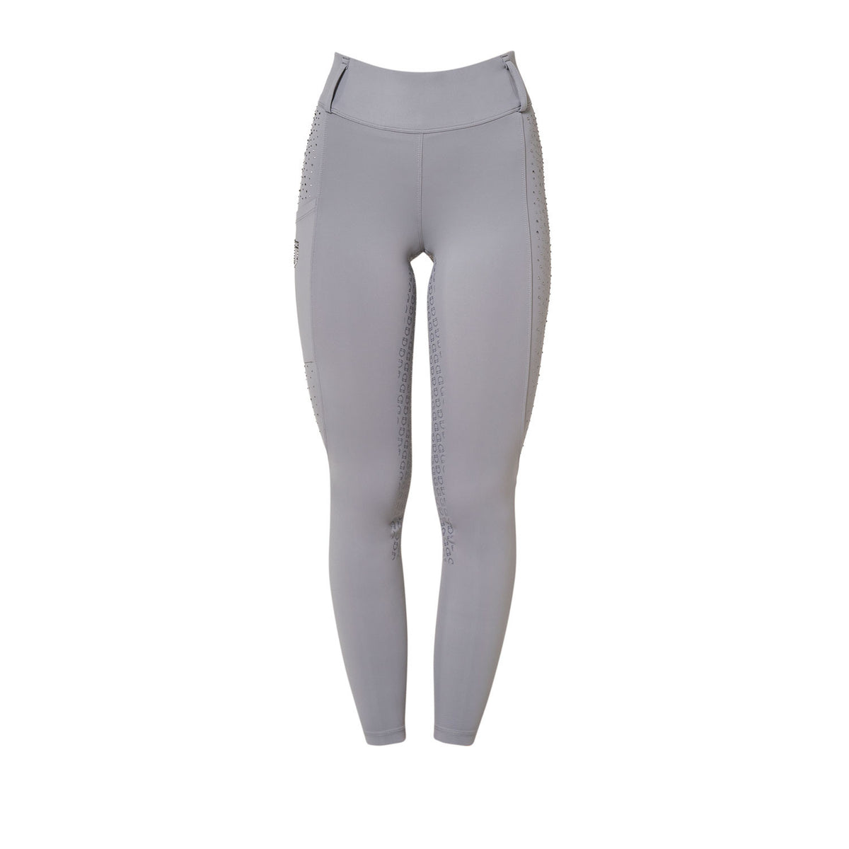 Leggings donna vita alta con passanti e strass