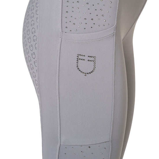 Leggings donna vita alta con passanti e strass