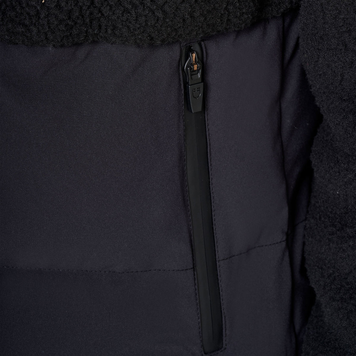 Giacca piumino donna con inserti in teddy