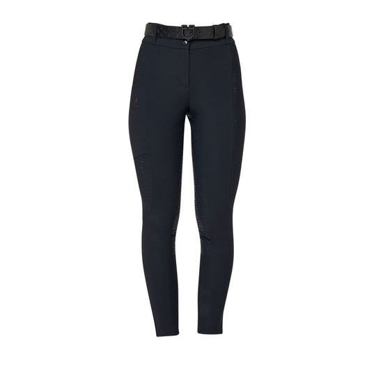 Pantaloni donna vita alta full grip con strass