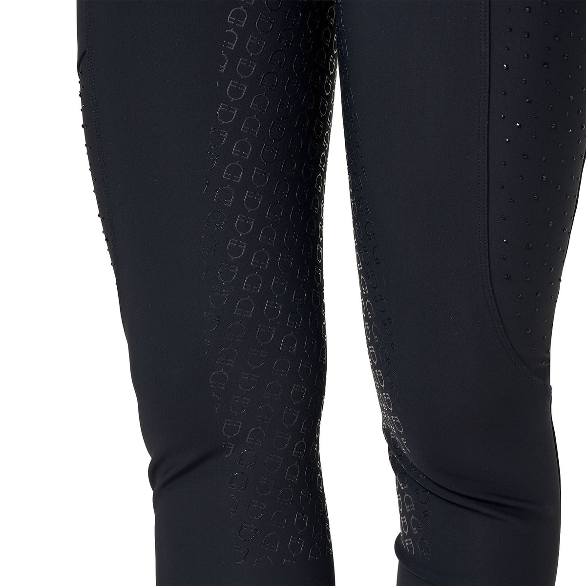 Pantaloni donna vita alta full grip con strass