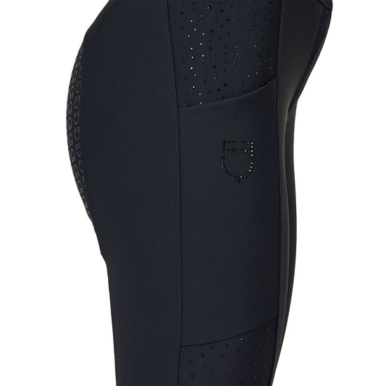 Pantaloni donna vita alta full grip con strass