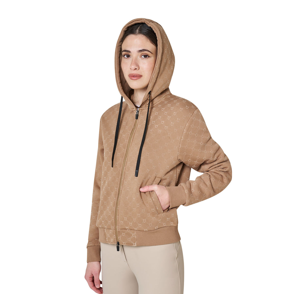 Felpa donna monogram con cappuccio Equestro