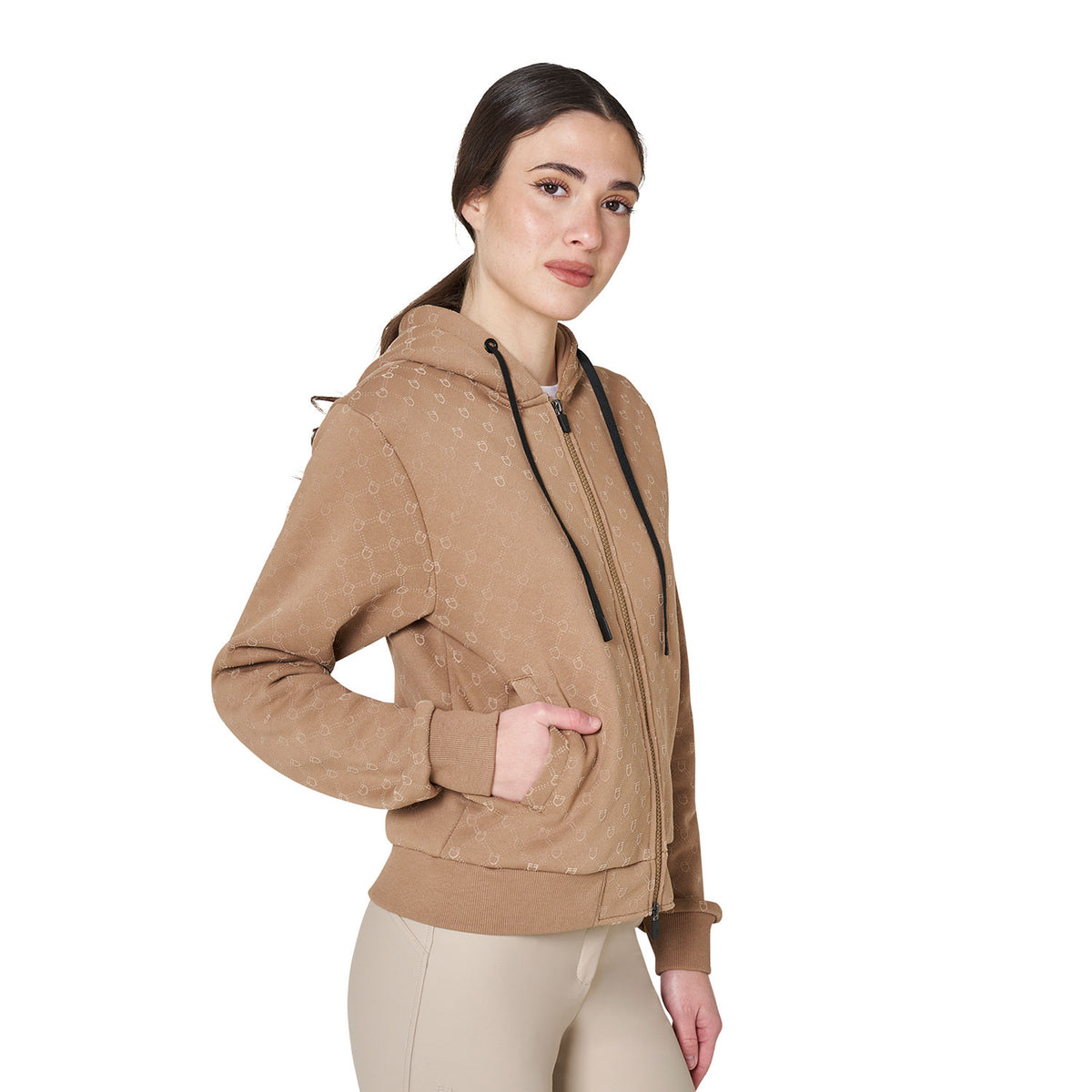 Felpa donna monogram con cappuccio Equestro