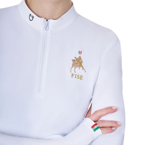 Polo donna da concorso manica lunga Equestro X FISE
