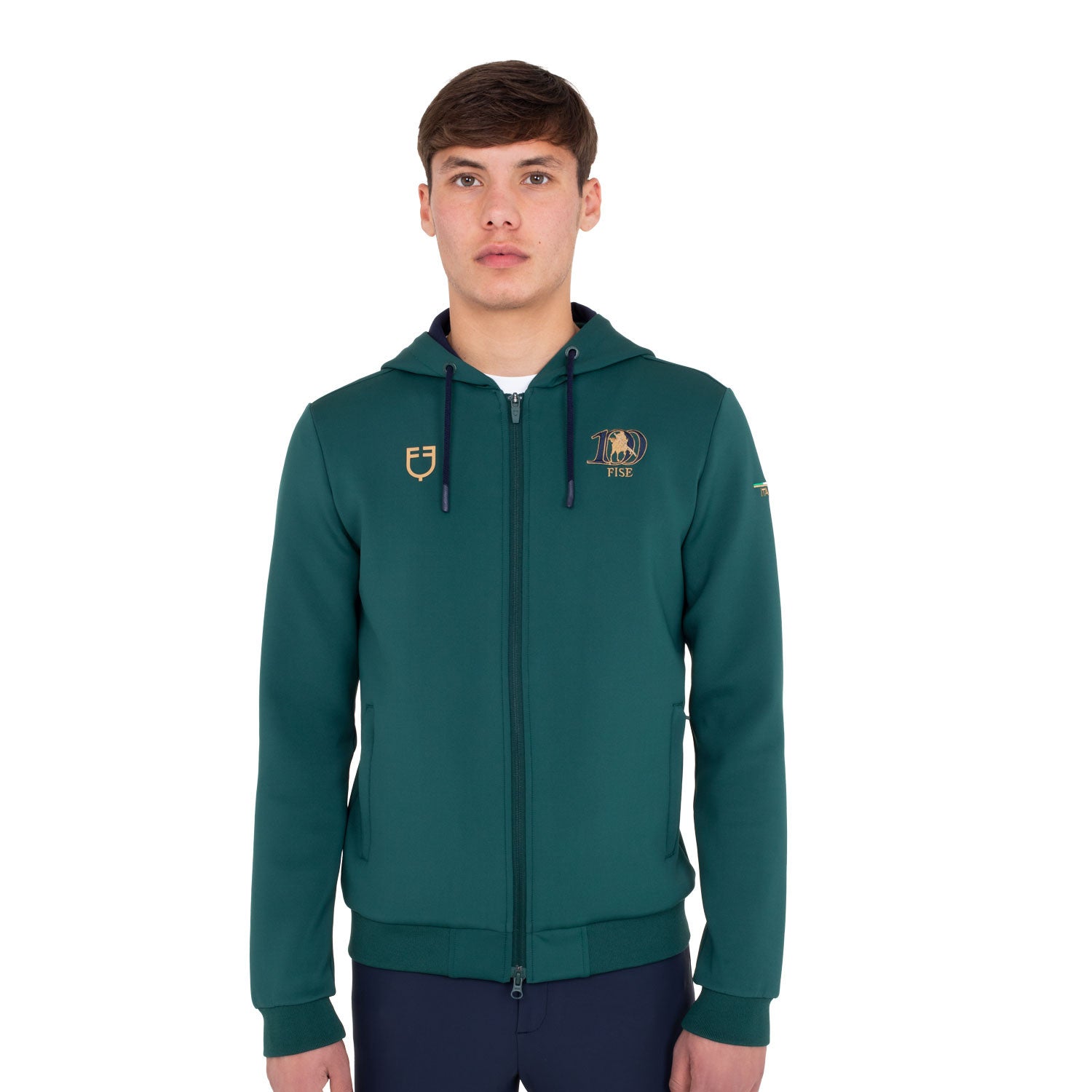 Felpa uomo con cappuccio Equestro X FISE 100