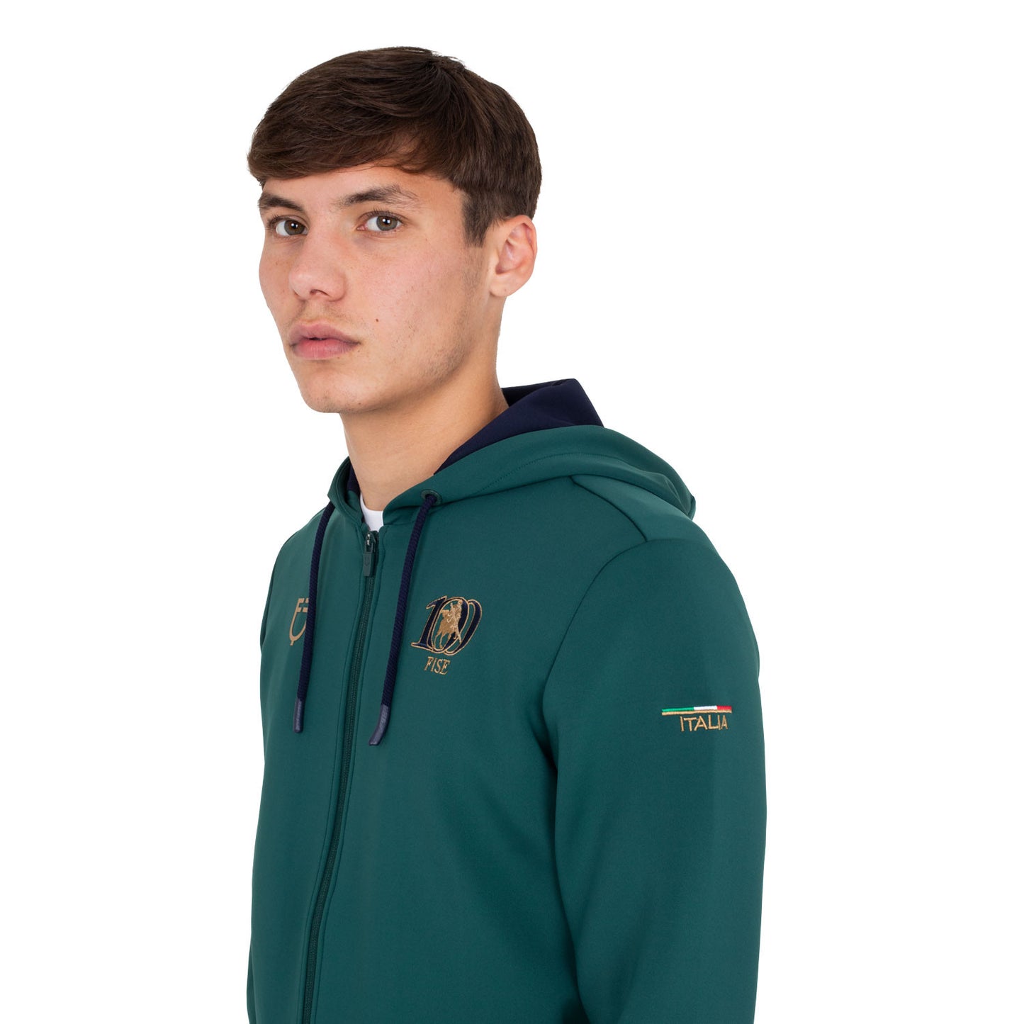 Felpa uomo con cappuccio Equestro X FISE 100