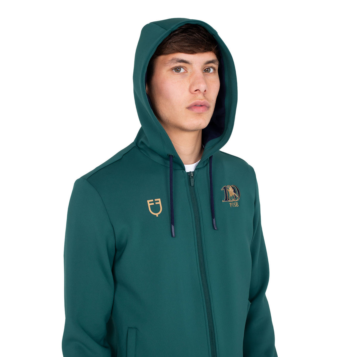 Felpa uomo con cappuccio Equestro X FISE 100