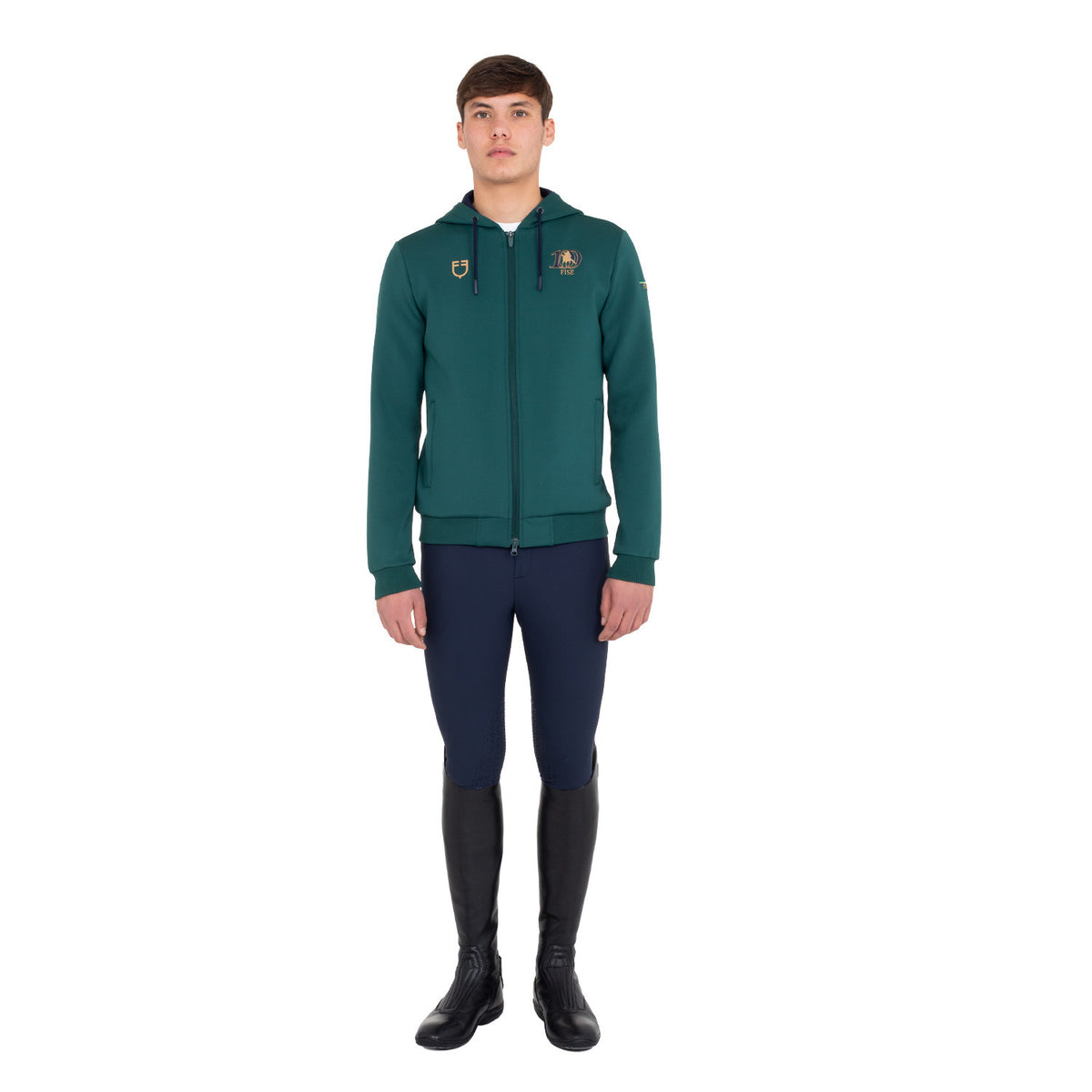 Felpa uomo con cappuccio Equestro X FISE 100