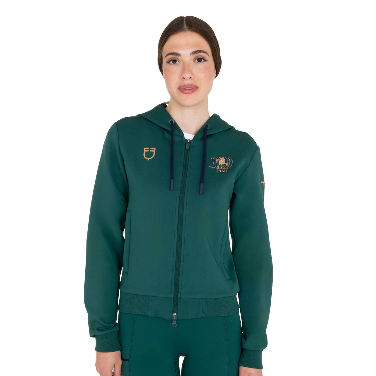 Felpa donna con cappuccio Equestro X FISE 100
