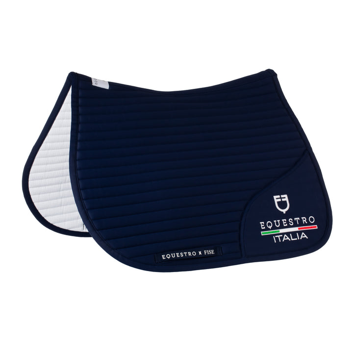 Sottosella salto Equestro X FISE con logo ricamato – Azzurro Italia