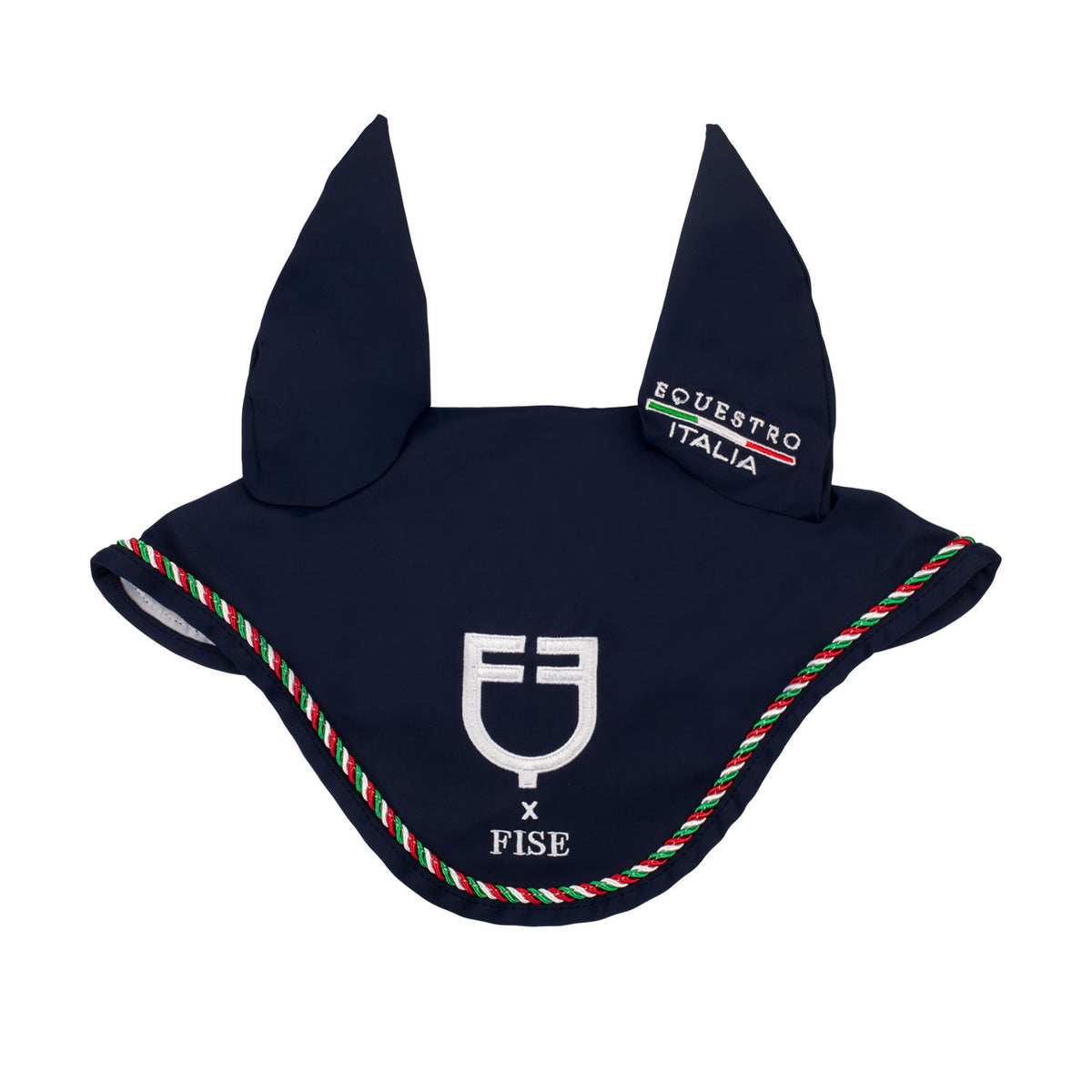 Cuffietta con piping tricolore Equestro X FISE – Azzurro Italia