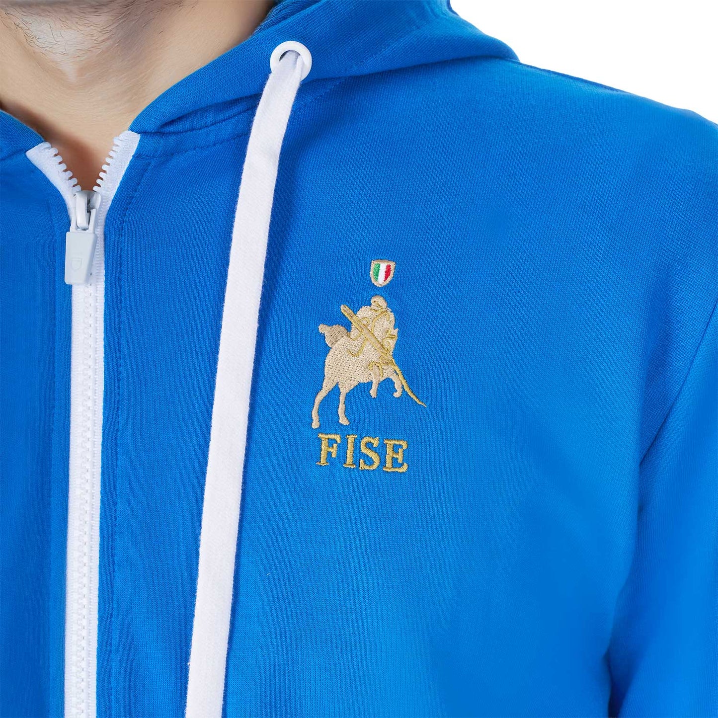 Felpa uomo in pile con cappuccio Equestro X FISE