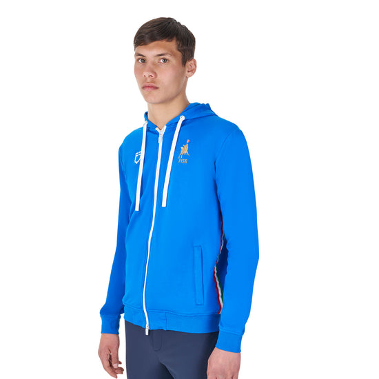 Felpa uomo in pile con cappuccio Equestro X FISE