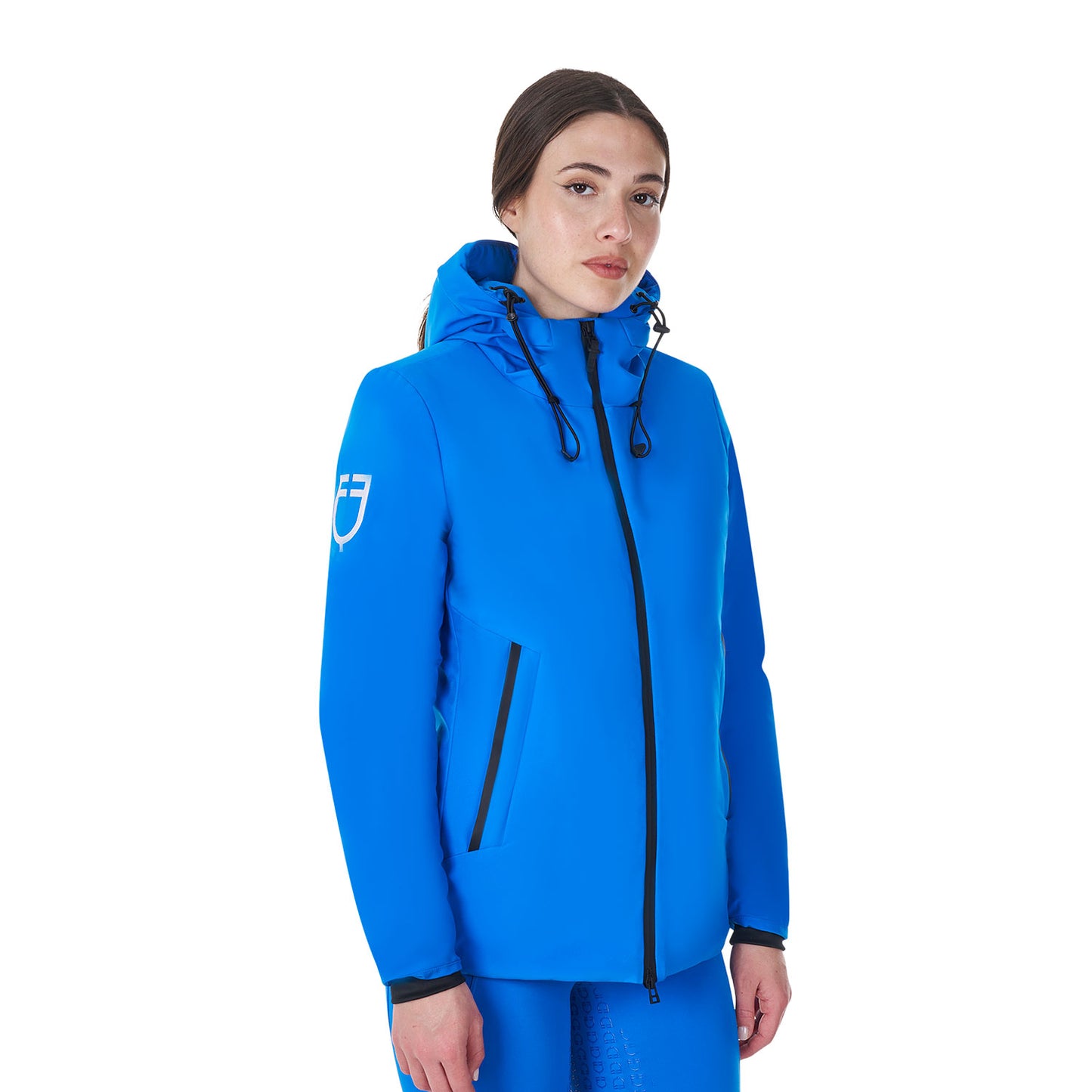 Piumino donna impermeabile Equestro X FISE – Azzurro Italia