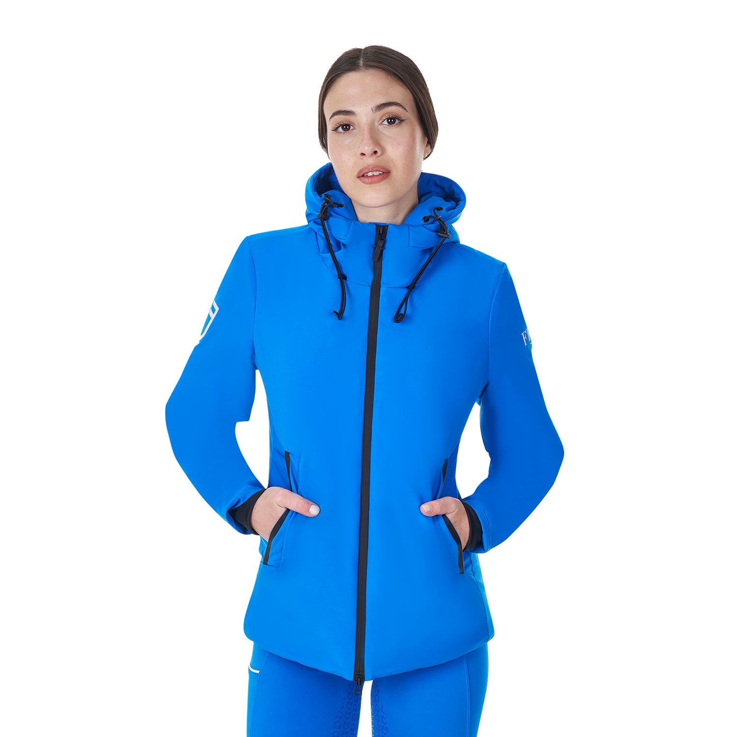 Piumino donna impermeabile Equestro X FISE – Azzurro Italia