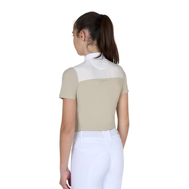 Polo concorso bambina slim fit con inserti in tessuto simil seta 2026