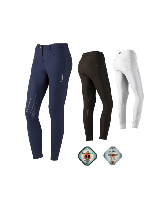 Pantalone da Equitazione Donna Tattini Ardisia — Grip Silicone Strass UPF 50+