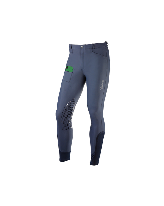 Pantalone da Equitazione Uomo Tattini Tiglio — Idrorepellente Grip Silicone UPF 50+