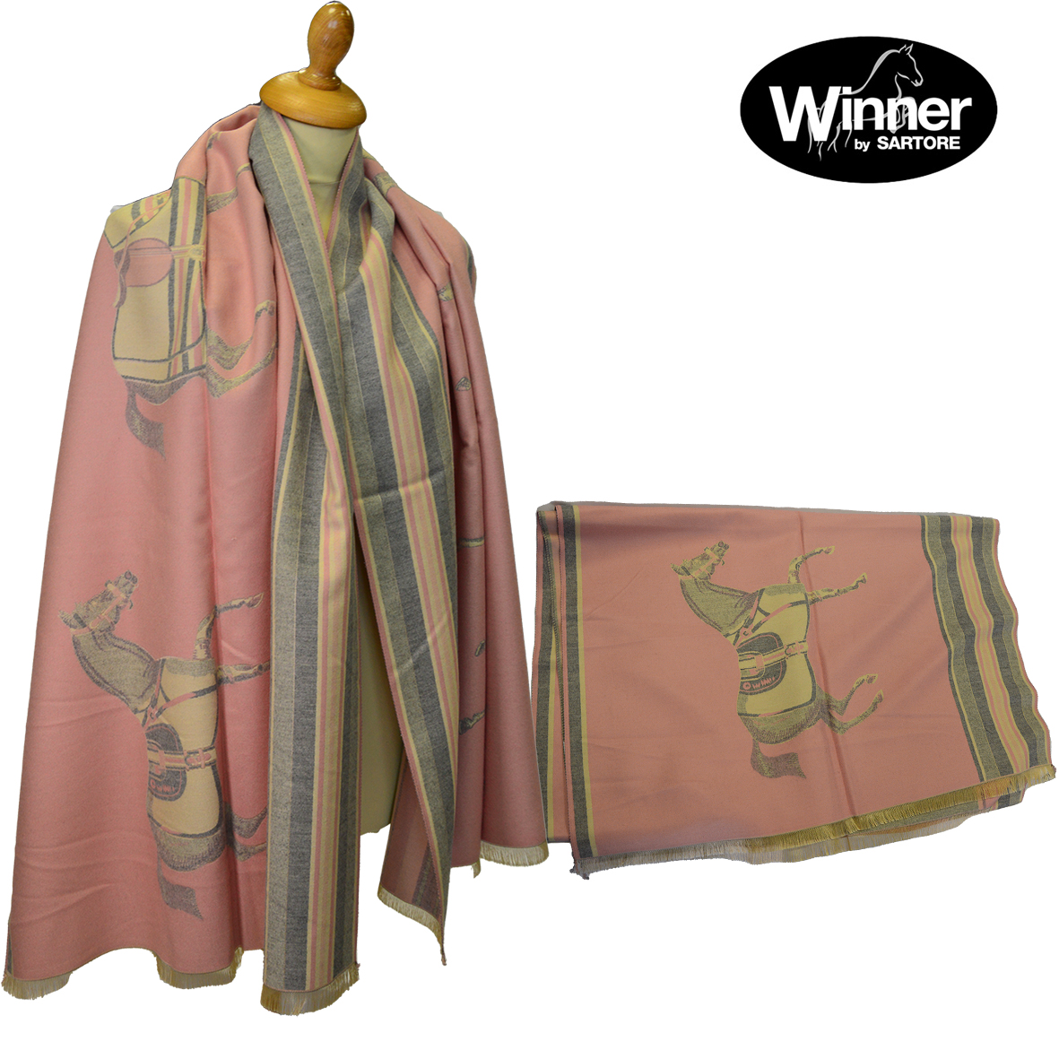 Sciarpa con stampa equestre "WInner"