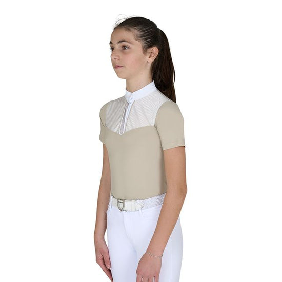 Polo concorso bambina slim fit con inserti in tessuto simil seta 2026