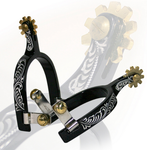 Speroni western in alluminio anodizzato con decorazioni incise