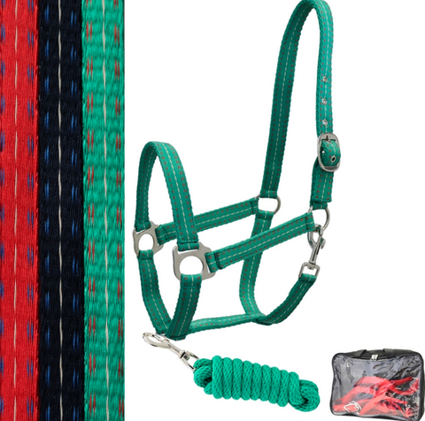 Set capezza tricolore con lunghina