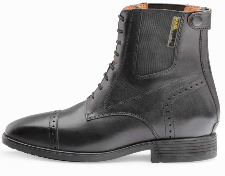 Stivaletto Daslo Gold in pelle con stringhe