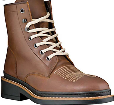 Stivaletto western in cuoio ingrassato "Pioneer"