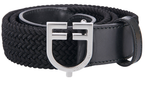 Cintura in cuoio con elastico e logo a fibbia "Equestro"