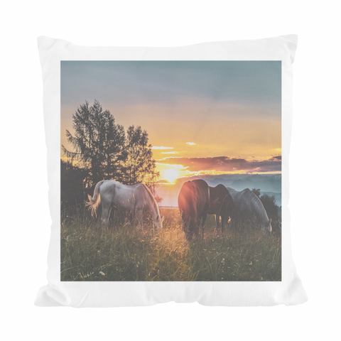 Cuscino stampa, 40x40 cm, cavalli tramonto