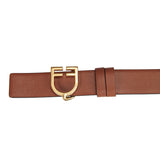 Cintura in cuoio liscio Double fase con fibbia logo Equestro