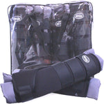 Set 4 stinchiere da trasporto nere con cuscini Winner