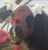 Maschera in lycra natalizia per pony Modello Renna e Pompon